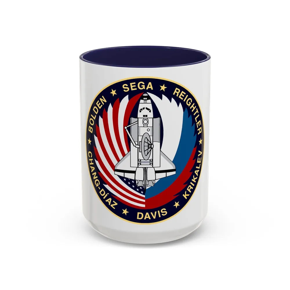 STS 60 (NASA) Accent Coffee Mug-15oz-Navy-Go Mug Yourself