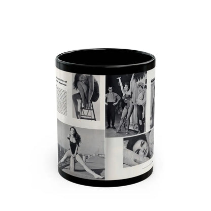 Julie Newmar #501 - Pages 8-9 Pages 1 & 2 of 4 with, Julie+5 B&W Photos from Nugget Magazine July '57 (Vintage Female Icon) Black Coffee Mug-11oz-Go Mug Yourself