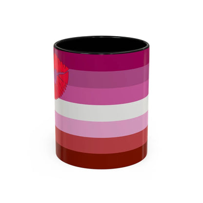 Lipstick lesbian Pride Flag - Accent Coffee Mug-11oz-Black-Go Mug Yourself