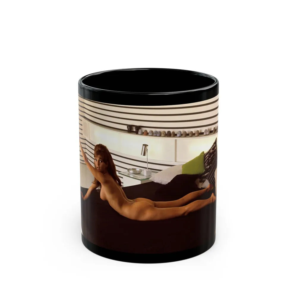 Victoria Vetri #97 - Nude (Vintage Female Icon) Black Coffee Mug-11oz-Go Mug Yourself