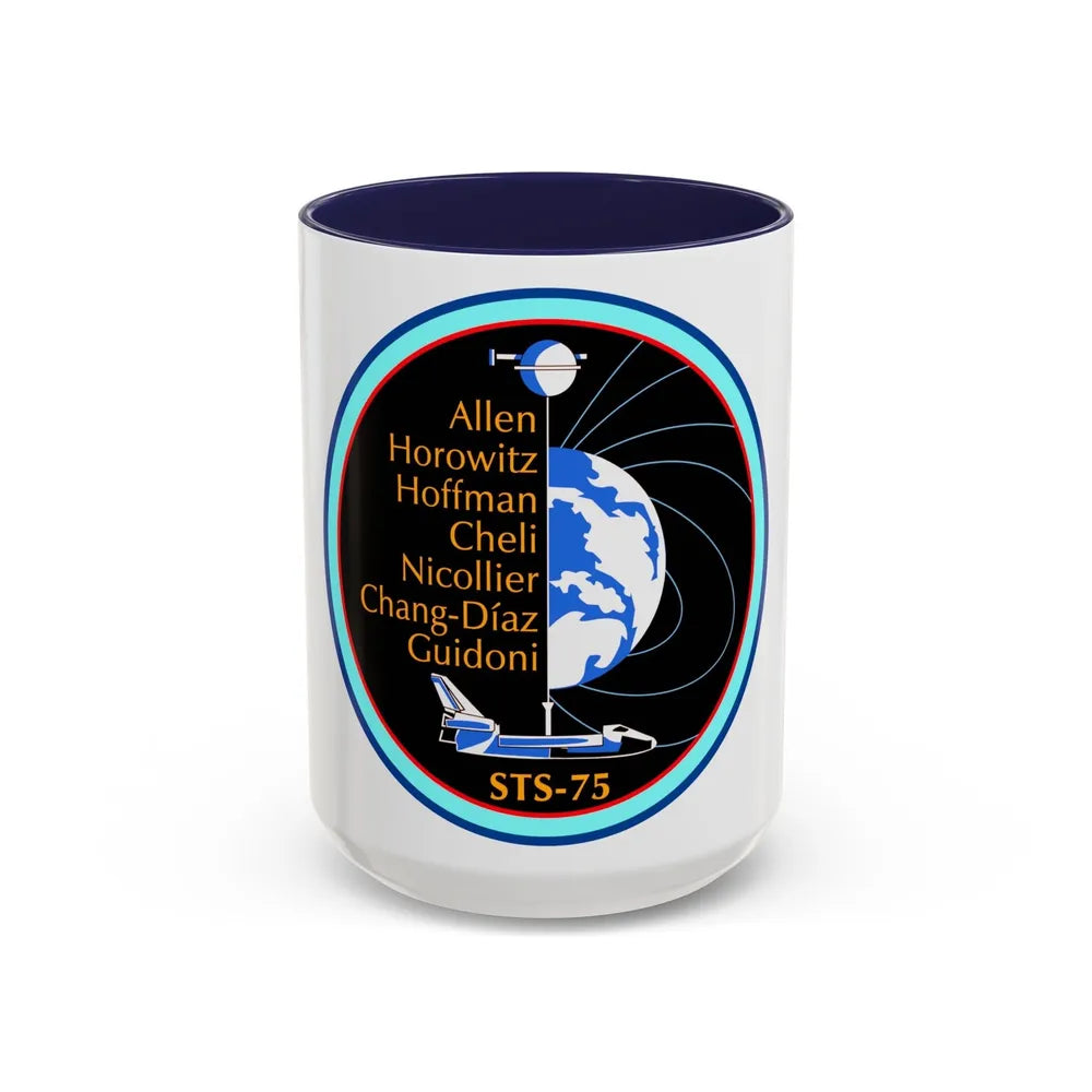 STS 75 (NASA) Accent Coffee Mug-15oz-Navy-Go Mug Yourself