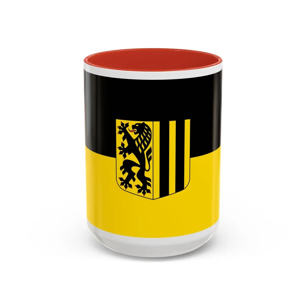 Flag of Dresden Germany - Accent Coffee Mug-15oz-Red-Go Mug Yourself