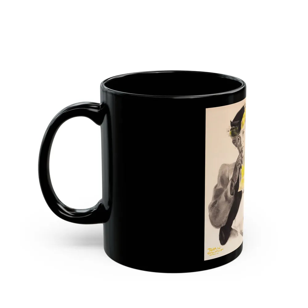 Day Shift, The Saturday Evening post story illustration - Black Coffee Mug-Go Mug Yourself