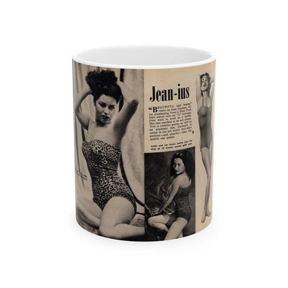 Jeanne Carmen #326 - Page 130 & 131 Pages 1 & 2 of 3 with 2 B&W Pin-Up Pics from TAB Digest Mag. Jan. '54 (Vintage Female Icon) White Coffee Mug-11oz-Go Mug Yourself