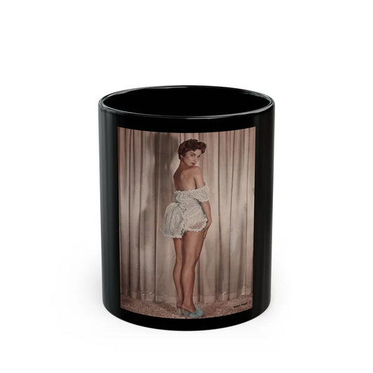 Debra Paget #543 - Debbie in Color from Photoplay Pinups 1955 Issue #5 (Vintage Female Icon) Black Coffee Mug-11oz-Go Mug Yourself