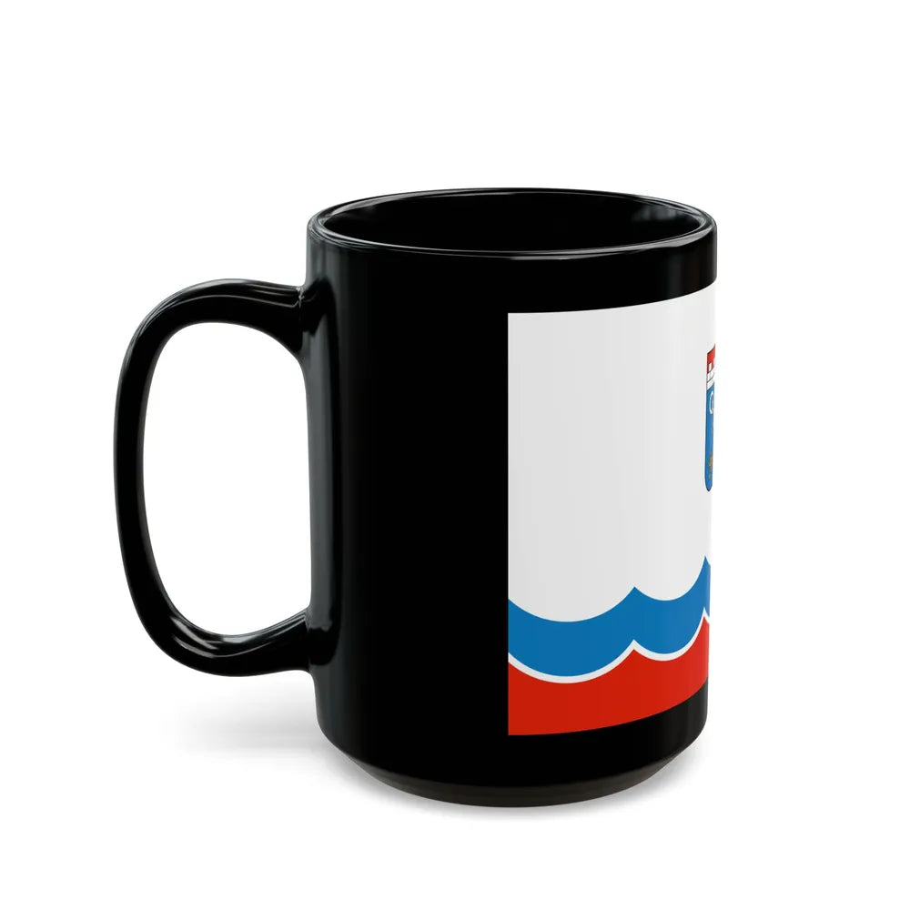 Flag of Leningrad Oblast Russia - Black Coffee Mug-Go Mug Yourself