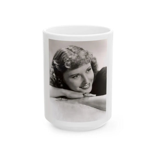 Barbara Stanwyck #32 (Vintage Female Icon) White Coffee Mug-15oz-Go Mug Yourself