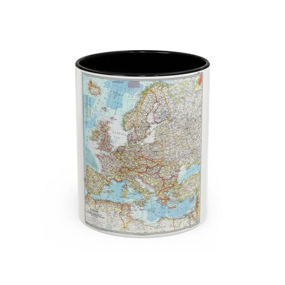 Europe (1957) (Map) Accent Coffee Mug-11oz-Black-Go Mug Yourself