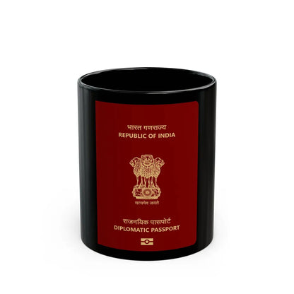 Indian Diplomatic Passport - Black Coffee Mug-11oz-Go Mug Yourself