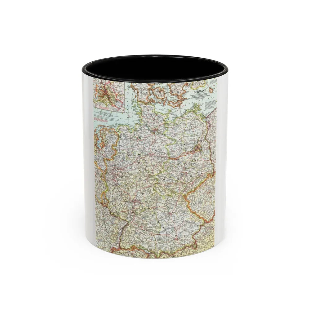 Germany (1959) (Map) Accent Coffee Mug-11oz-Black-Go Mug Yourself