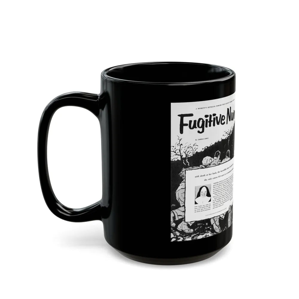 Fugitive Nun, True Woman's Adventures, May 1956 - Black Coffee Mug-Go Mug Yourself