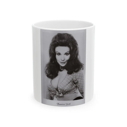 Francine York #169 - 4x5 60's B&W Photo on Postcard Paper (Vintage Female Icon) White Coffee Mug-11oz-Go Mug Yourself