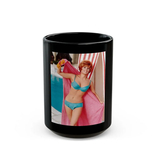 Jill St. John #08 (Vintage Female Icon) Black Coffee Mug-15oz-Go Mug Yourself