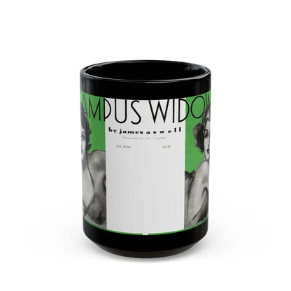 Campus Widows, College Humor and Sense, December 1933 - Black Coffee Mug-15oz-Go Mug Yourself