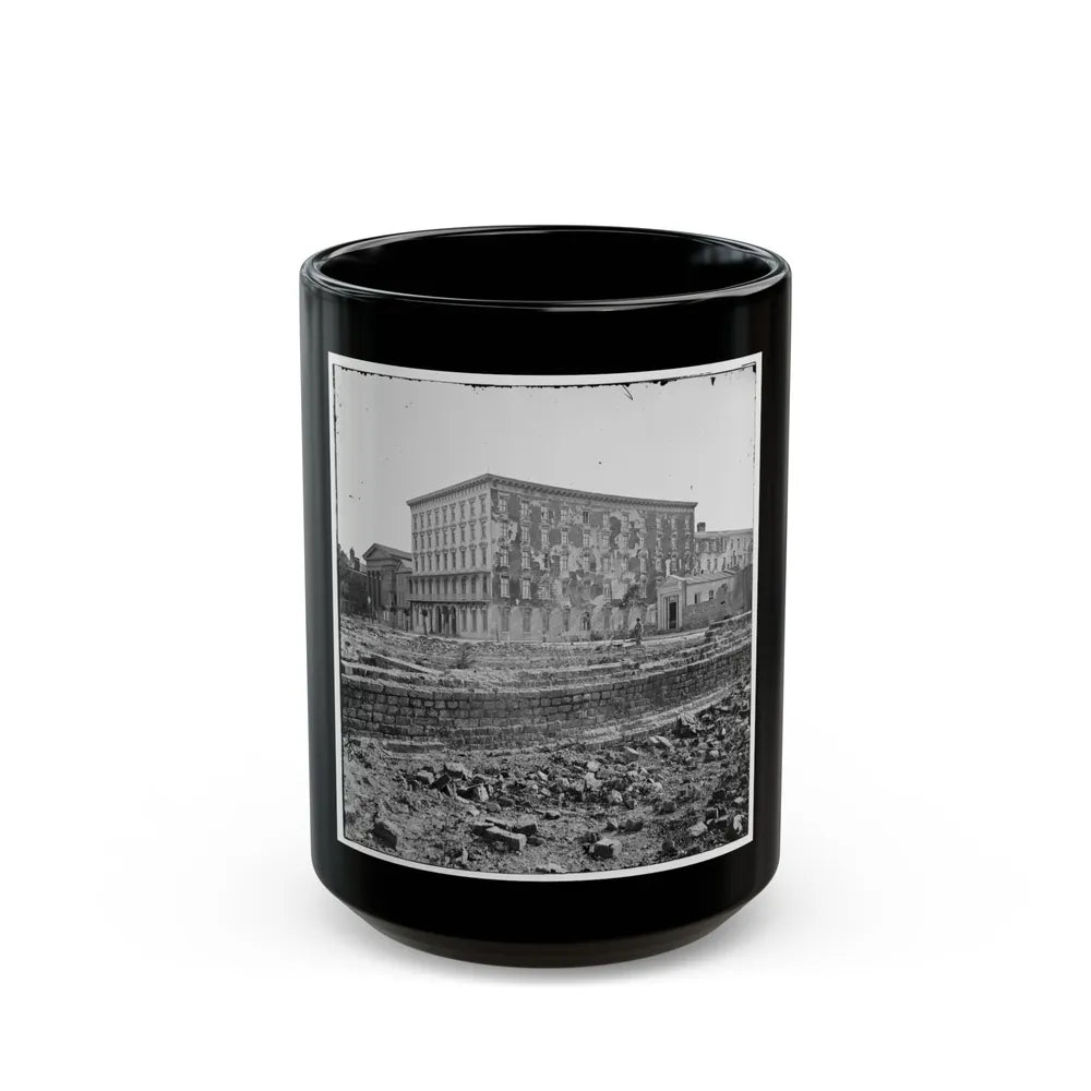 Charleston, S.C. The Fire-Scarred Mills House; Hibernian Hall At Left (U.S. Civil War) Black Coffee Mug-15oz-Go Mug Yourself