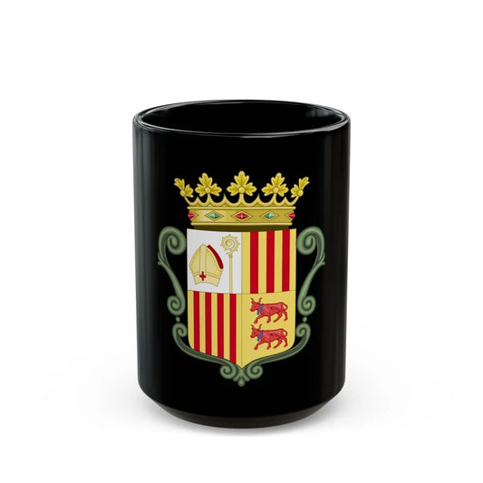 Coat of arms of Andorra (1800-1949) - Black Coffee Mug-15oz-Go Mug Yourself