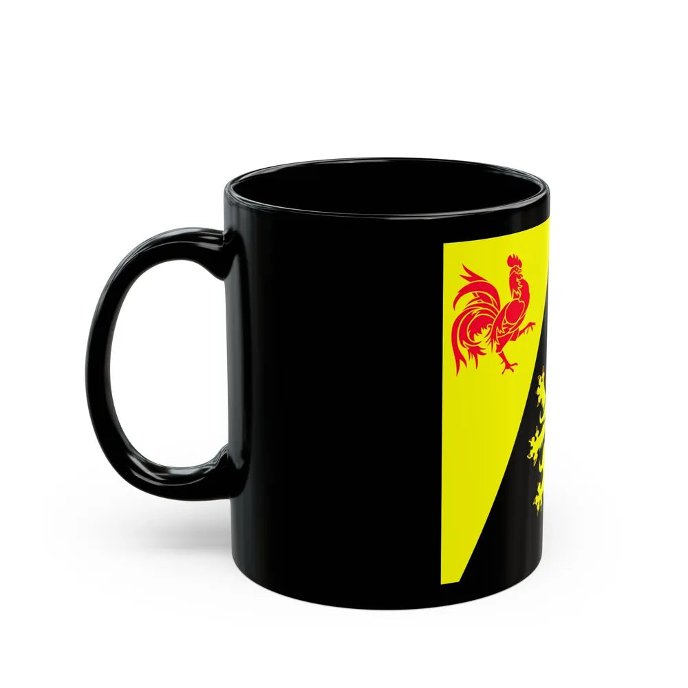 Flag of Walloon Brabant Belgium - Black Coffee Mug-Go Mug Yourself