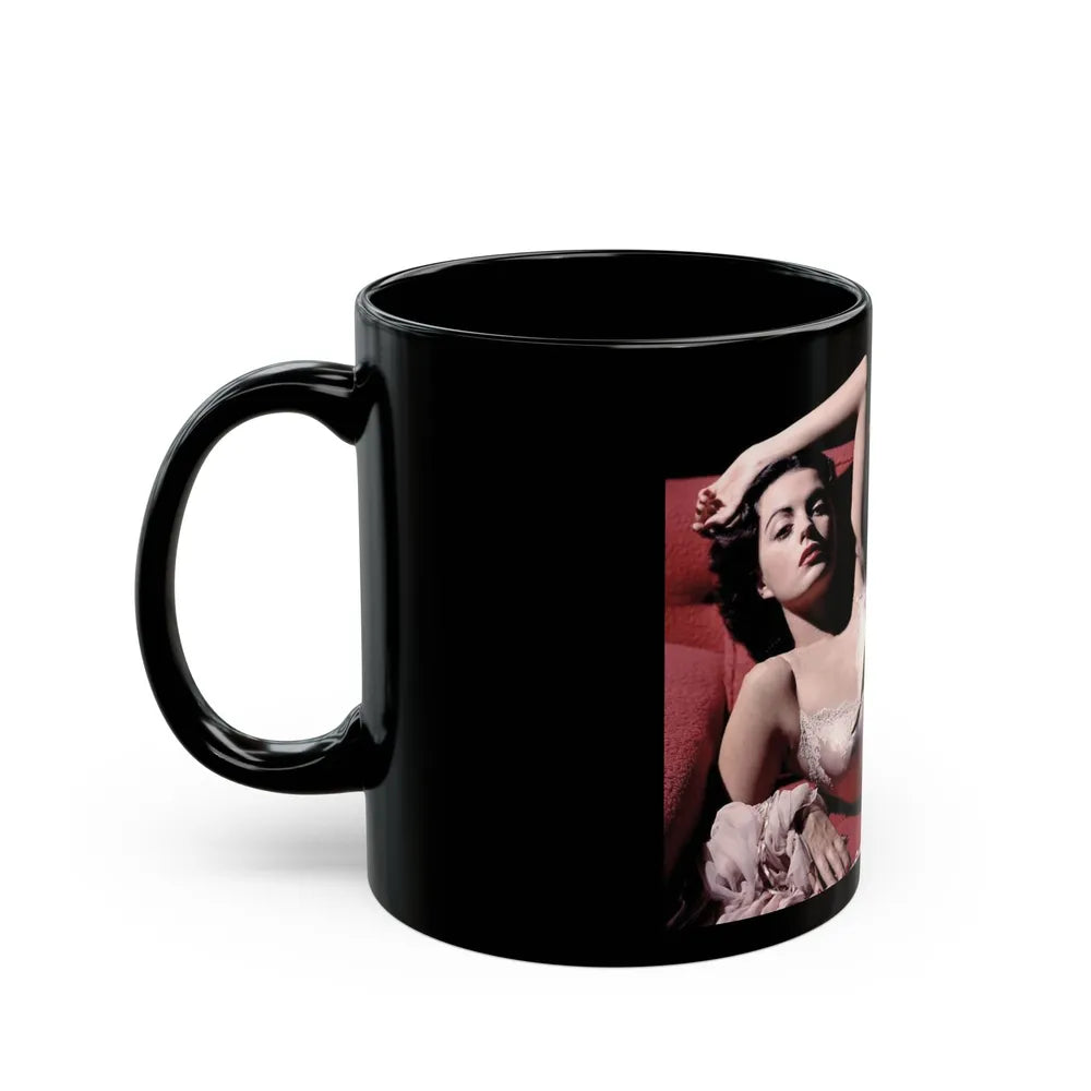 Faith Domergue #141 (Vintage Female Icon) Black Coffee Mug-Go Mug Yourself