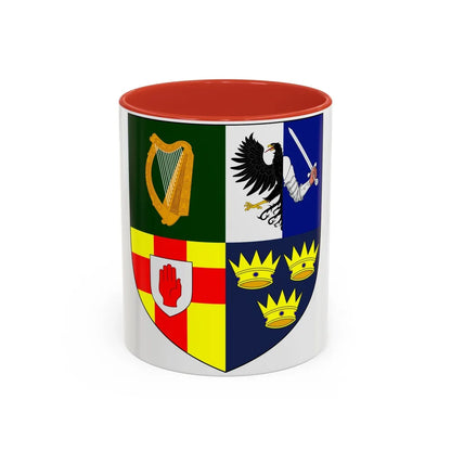 Provincial Arms of Ireland - Accent Coffee Mug-11oz-Red-Go Mug Yourself