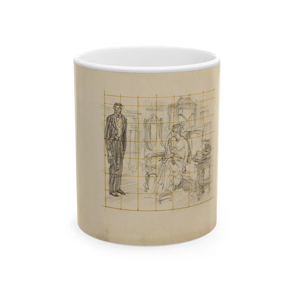 Conceptual Drawings - White Coffee Mug-11oz-Go Mug Yourself