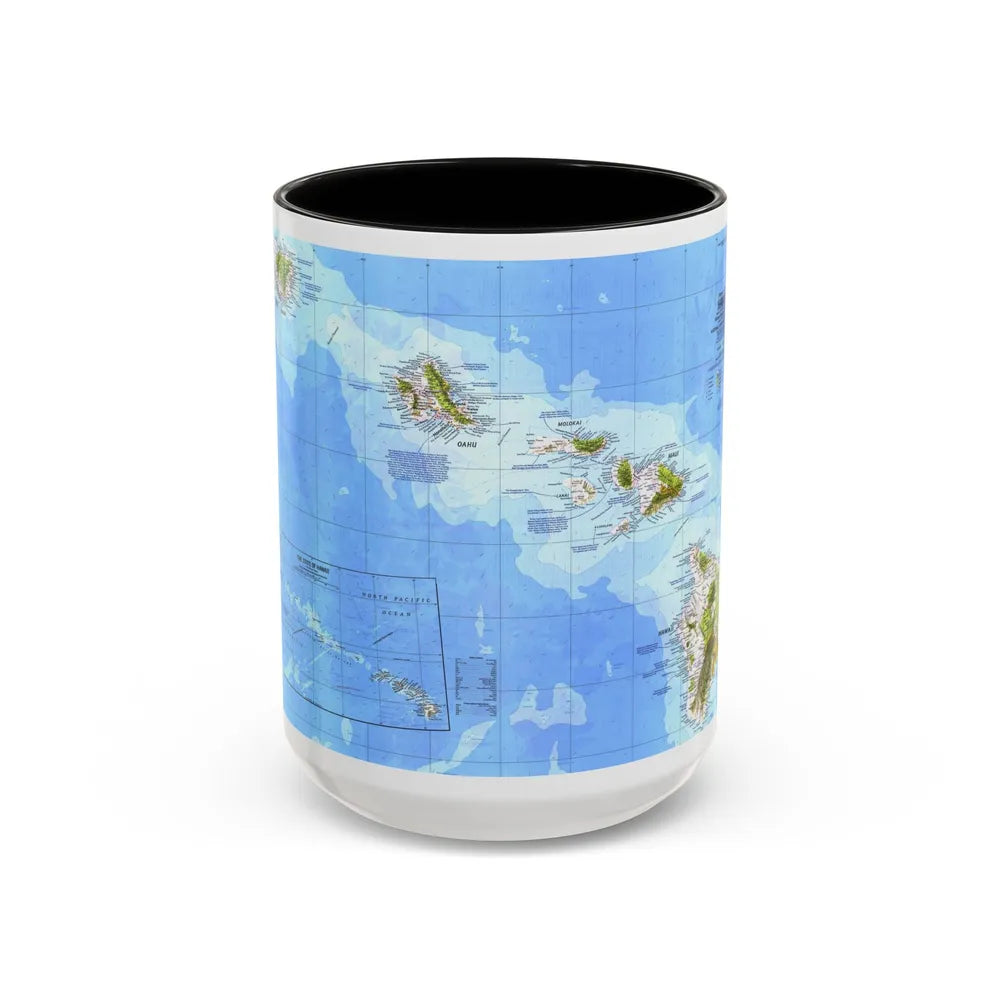 USA - Hawaii (1976) (Map) Accent Coffee Mug-15oz-Black-Go Mug Yourself