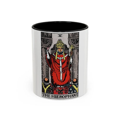 The Hierophant (Tarot Card) Accent Coffee Mug-11oz-Black-Go Mug Yourself