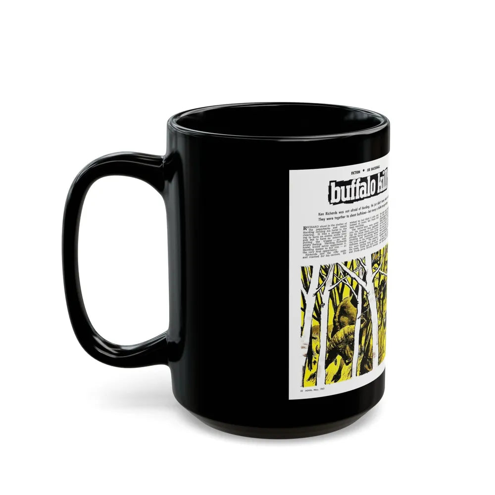 Buffalo Kill, Adam magazine, May 1963 - Black Coffee Mug-Go Mug Yourself