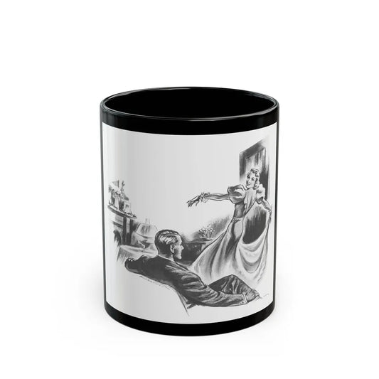 Cupid Goes Dancing by Hettie Vincent Nutbrown, Film Pictorial magazine, 1938 - Black Coffee Mug-11oz-Go Mug Yourself