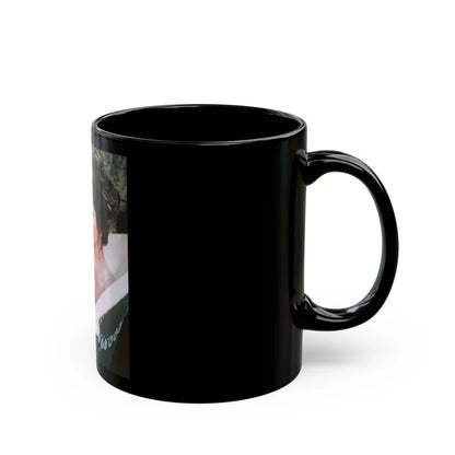 Ingrid Pitt #86 - Topless (Vintage Female Icon) Black Coffee Mug-Go Mug Yourself