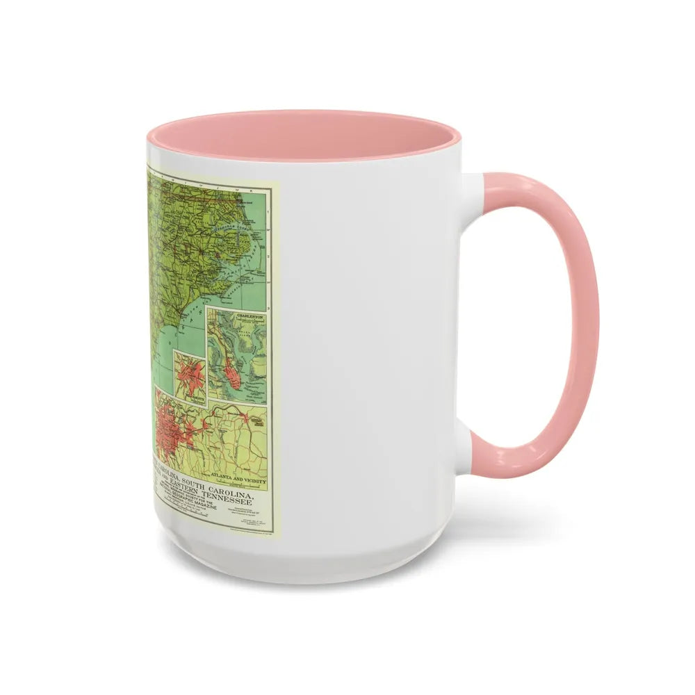 USA - Southeastern (1926) (Map) Accent Coffee Mug-Go Mug Yourself