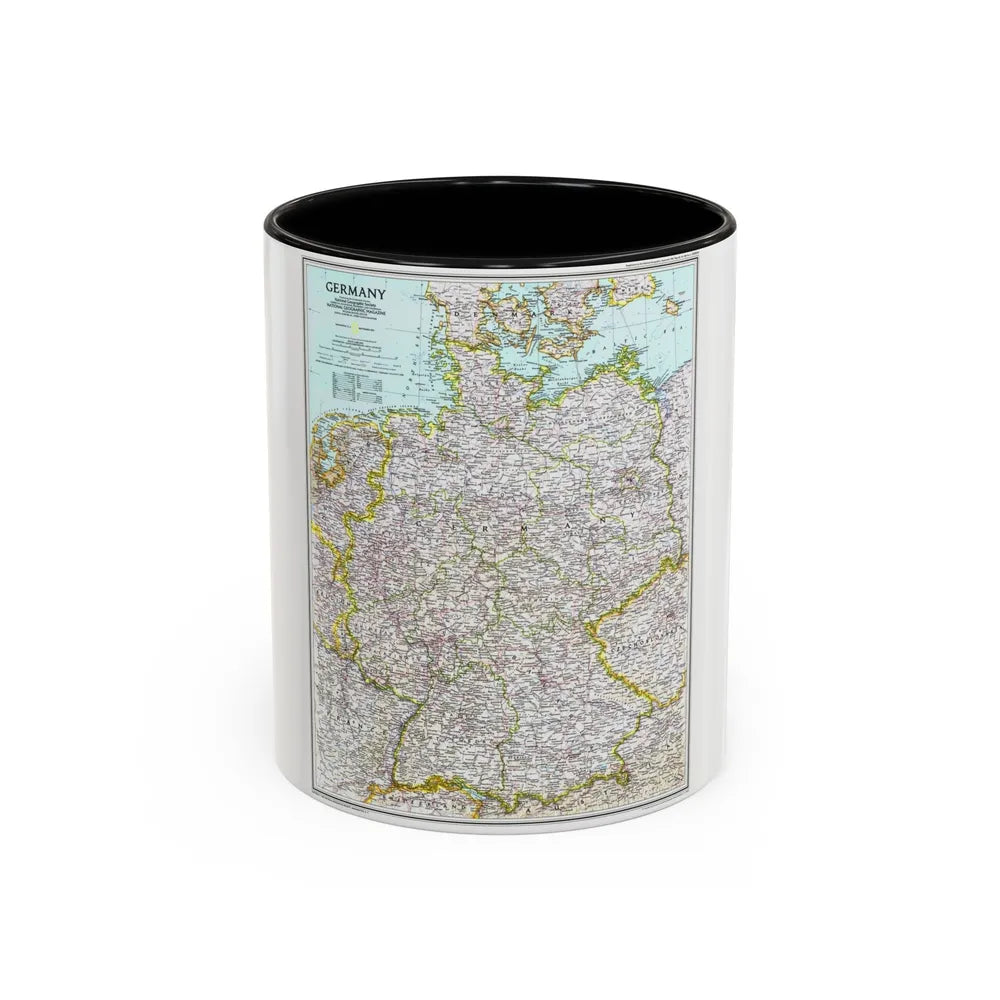 Germany (1991) (Map) Accent Coffee Mug-11oz-Black-Go Mug Yourself