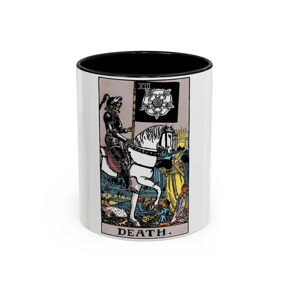 Death (Tarot Card) Accent Coffee Mug-11oz-Black-Go Mug Yourself