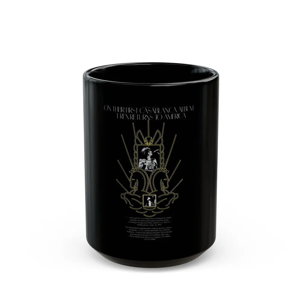 T Rex 1974 (Music Poster) Black Coffee Mug-15oz-Go Mug Yourself