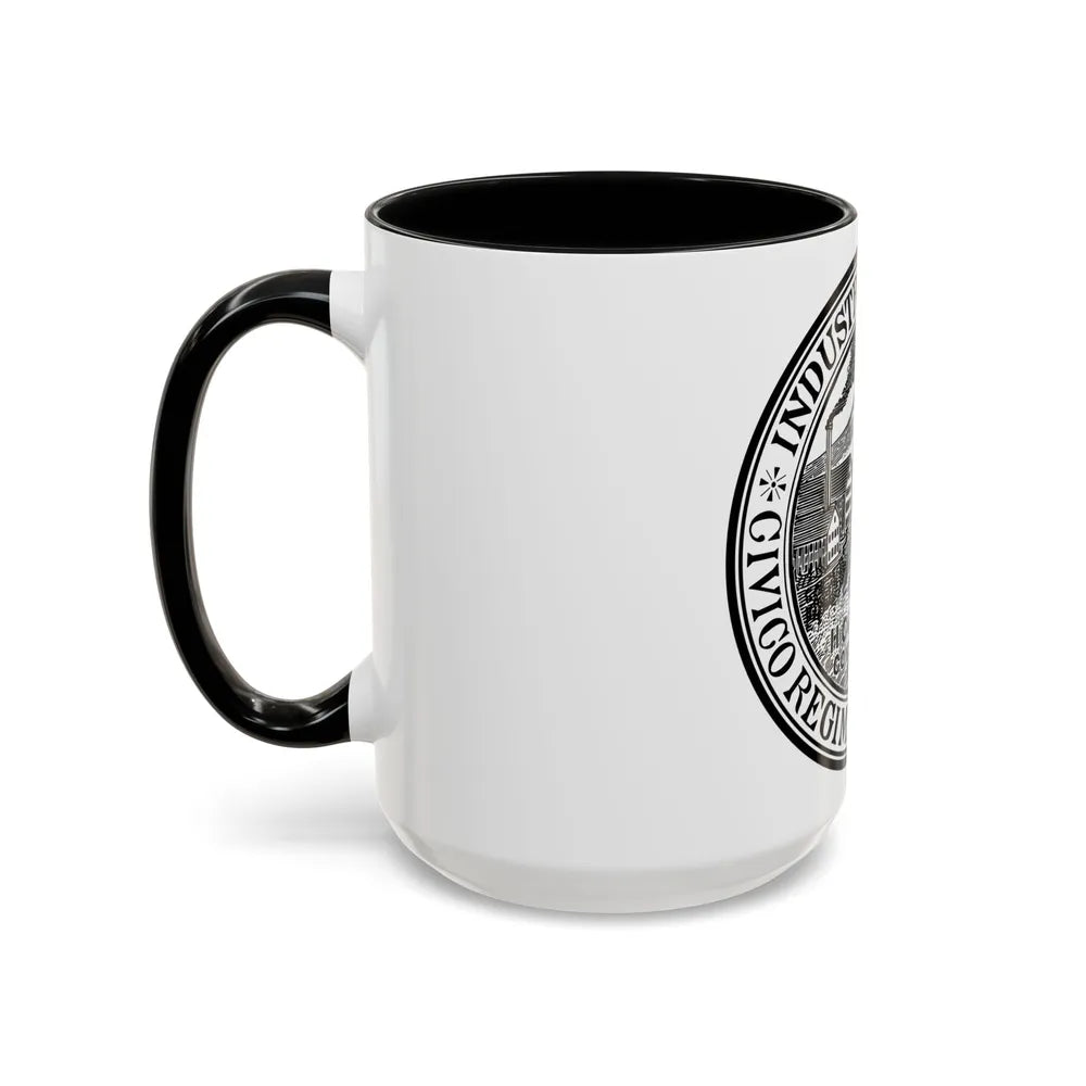 Seal of Holyoke Massachusetts - Accent Coffee Mug-Go Mug Yourself