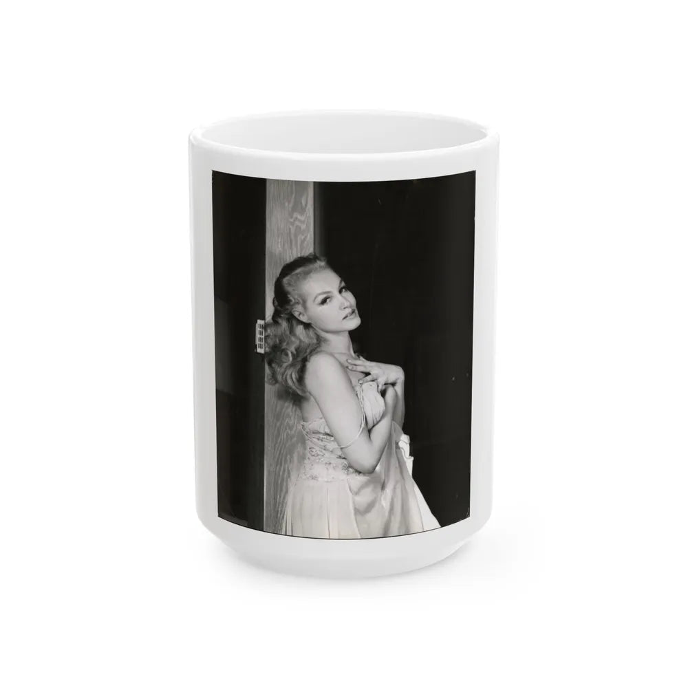 Julie Newmar #322 (Vintage Female Icon) White Coffee Mug-15oz-Go Mug Yourself