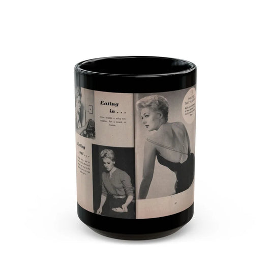 Kim Novak #161 - Scanned Mag. 66 Photos (Vintage Female Icon) Black Coffee Mug-15oz-Go Mug Yourself