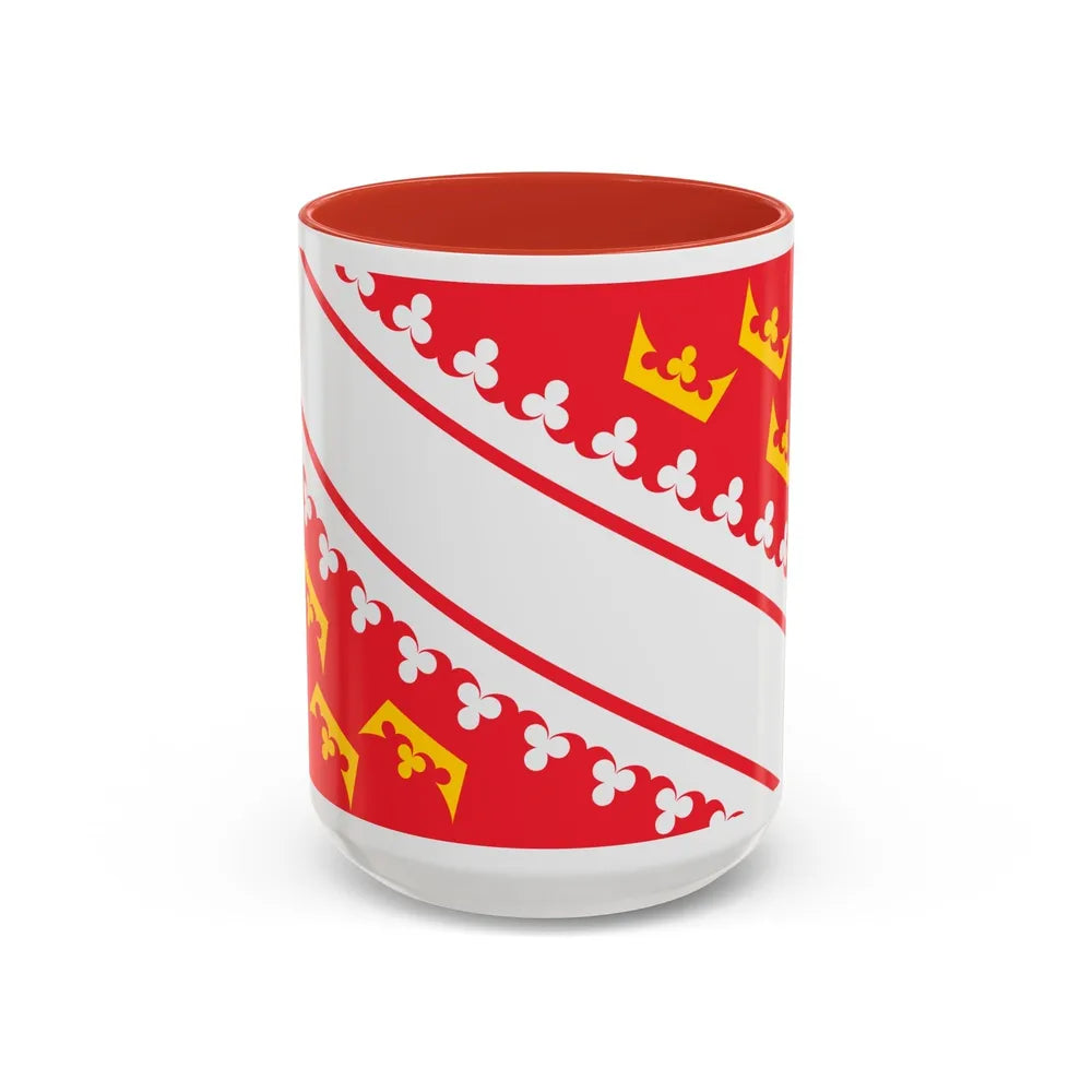 Flag of Alsace France - Accent Coffee Mug-15oz-Red-Go Mug Yourself