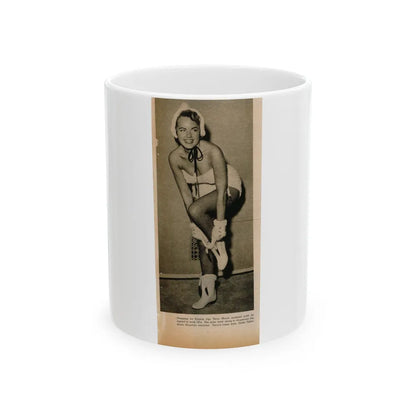 Terry Moore #652 - B&W Magazine Photo Clipping Circa 50's (Vintage Female Icon) White Coffee Mug-11oz-Go Mug Yourself