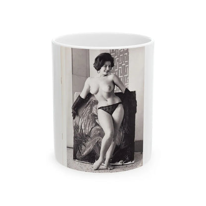 June Palmer #206 - Topless (Vintage Female Icon) White Coffee Mug-11oz-Go Mug Yourself