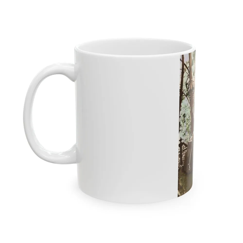 Veronica Carlson #84 - Partially Topless1 (Vintage Female Icon) White Coffee Mug-Go Mug Yourself