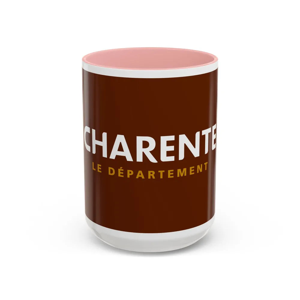 Flag of Charente France - Accent Coffee Mug-15oz-Pink-Go Mug Yourself