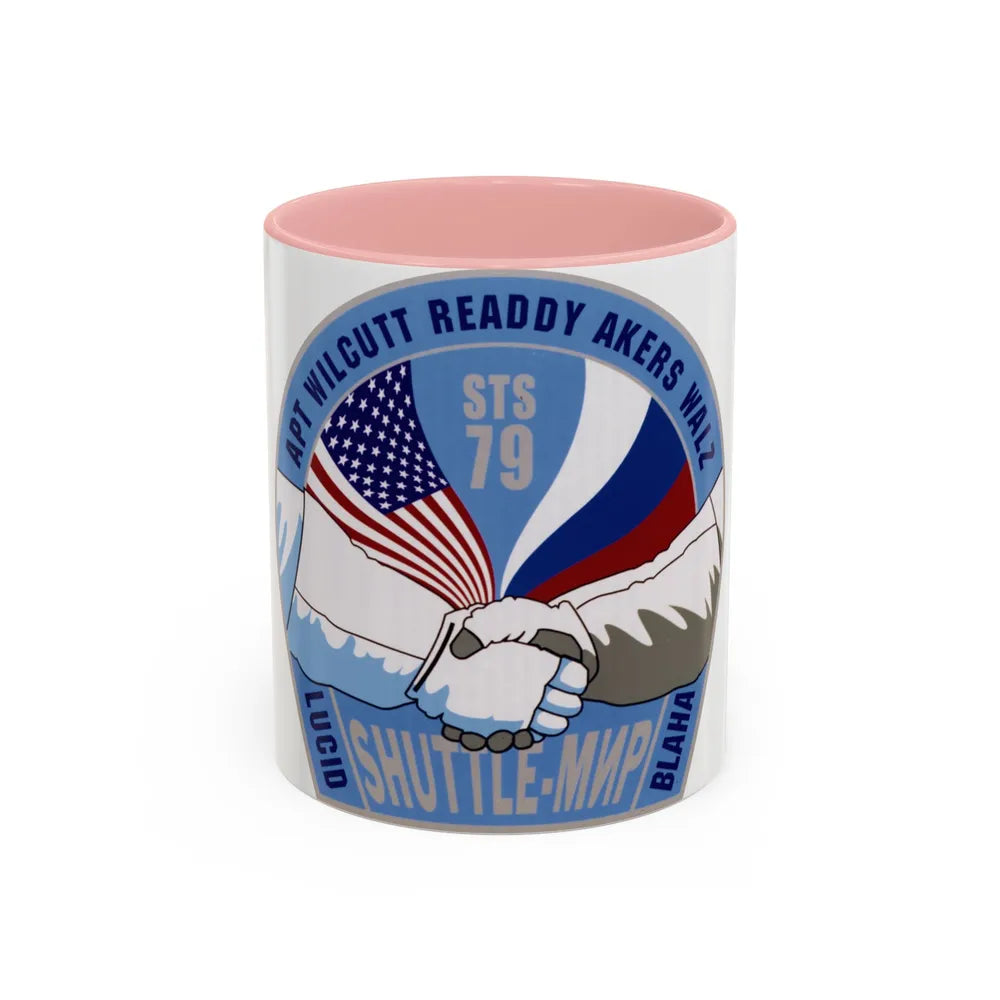 STS 79 (NASA) Accent Coffee Mug-11oz-Pink-Go Mug Yourself