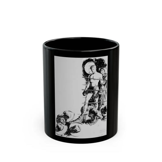 Comanche Kid, Adventure pulp illustration - Black Coffee Mug-11oz-Go Mug Yourself