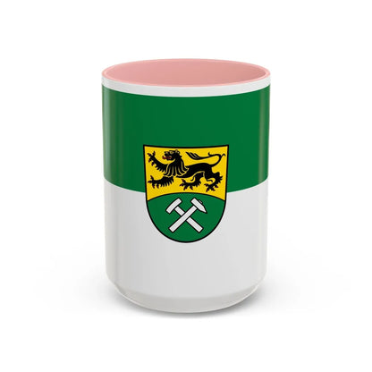 Flag of Erzgebirgskreises Germany - Accent Coffee Mug-15oz-Pink-Go Mug Yourself