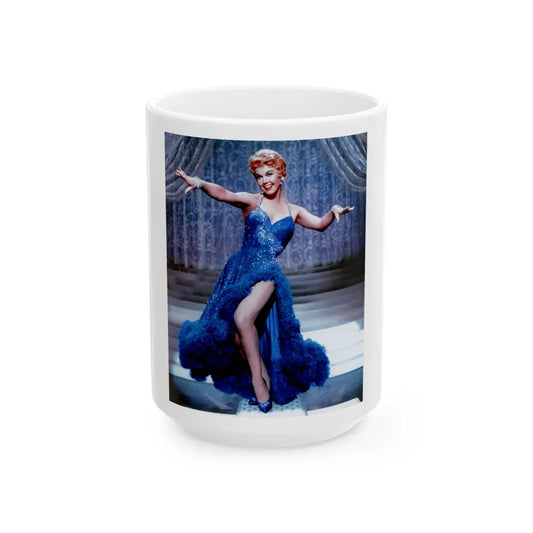 Doris Day #74 (Vintage Female Icon) White Coffee Mug-15oz-Go Mug Yourself