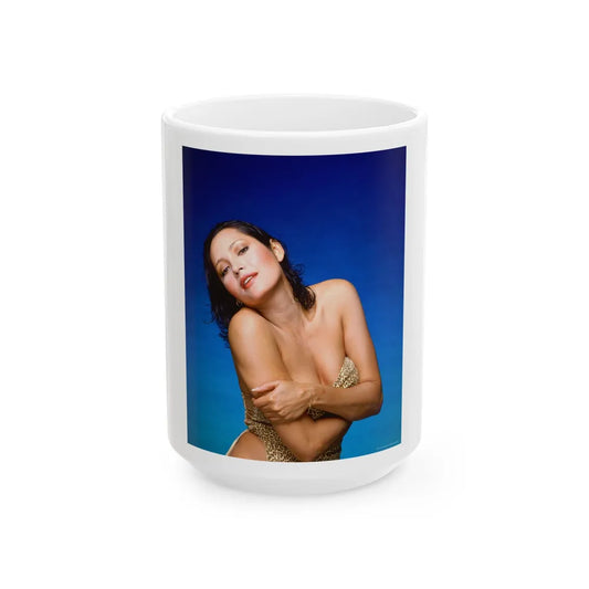 Barbara Carrera #56 (Vintage Female Icon) White Coffee Mug-15oz-Go Mug Yourself