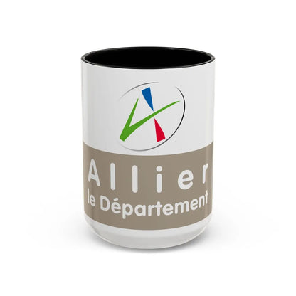 Flag of Allier France - Accent Coffee Mug-15oz-Black-Go Mug Yourself