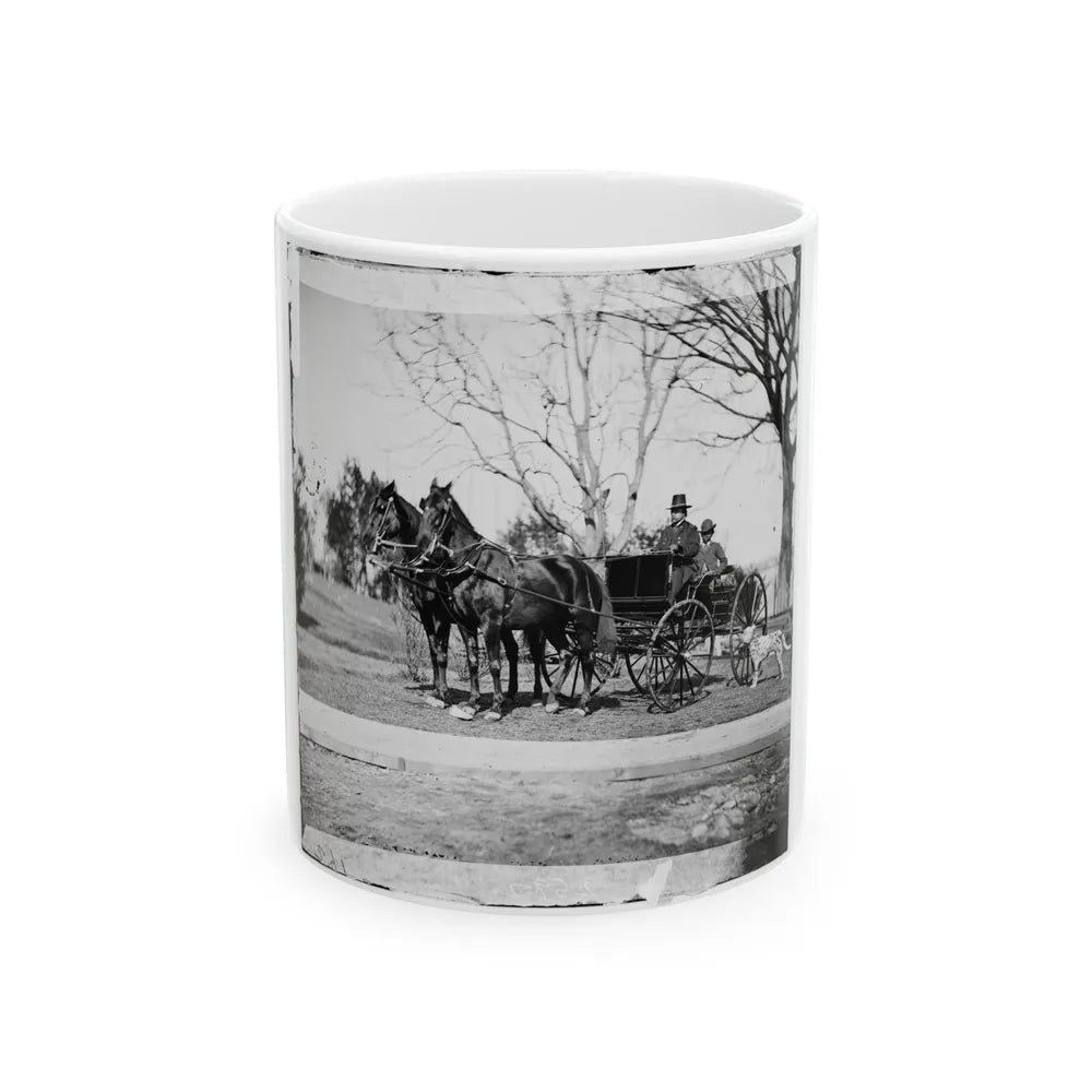 City Point, Virginia. Gen. Rufus Ingalls In Buggy With Colored Boy (U.S. Civil War) White Coffee Mug-11oz-Go Mug Yourself