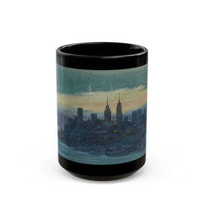 Brooklyn Promenade-Looking West - Black Coffee Mug-15oz-Go Mug Yourself