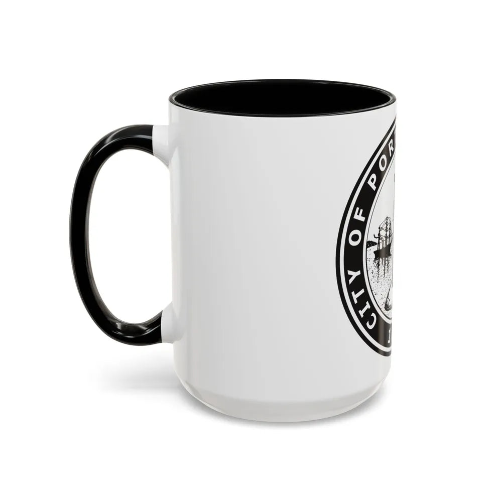 Seal of Portland Oregon - Accent Coffee Mug-Go Mug Yourself